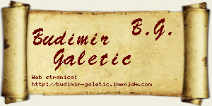 Budimir Galetić vizit kartica